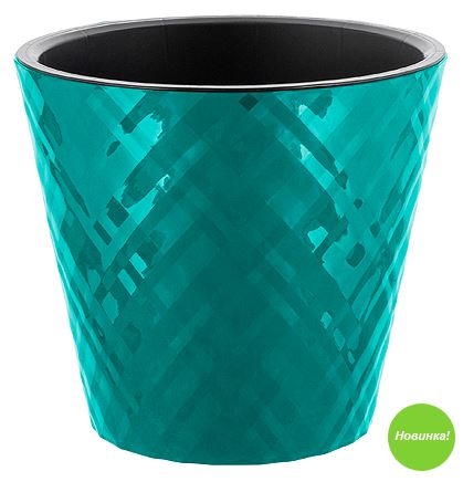 Горшок для цветов InGreen Manhattan D125мм, 1 л c дренажной вставкой, тропический лес